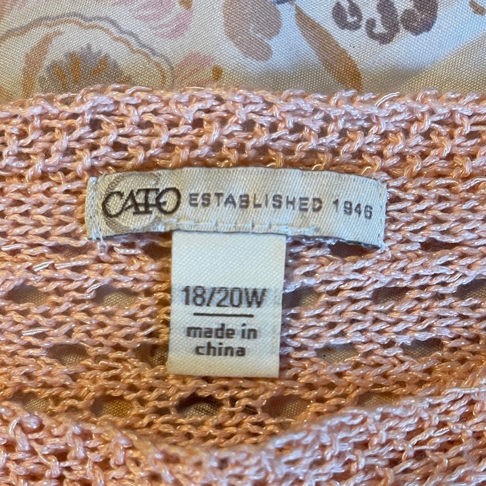 *NWOT* Cato Pale Pink Knit Long Sleeve Sweater | Size 18/20W - Picture 5 of 5